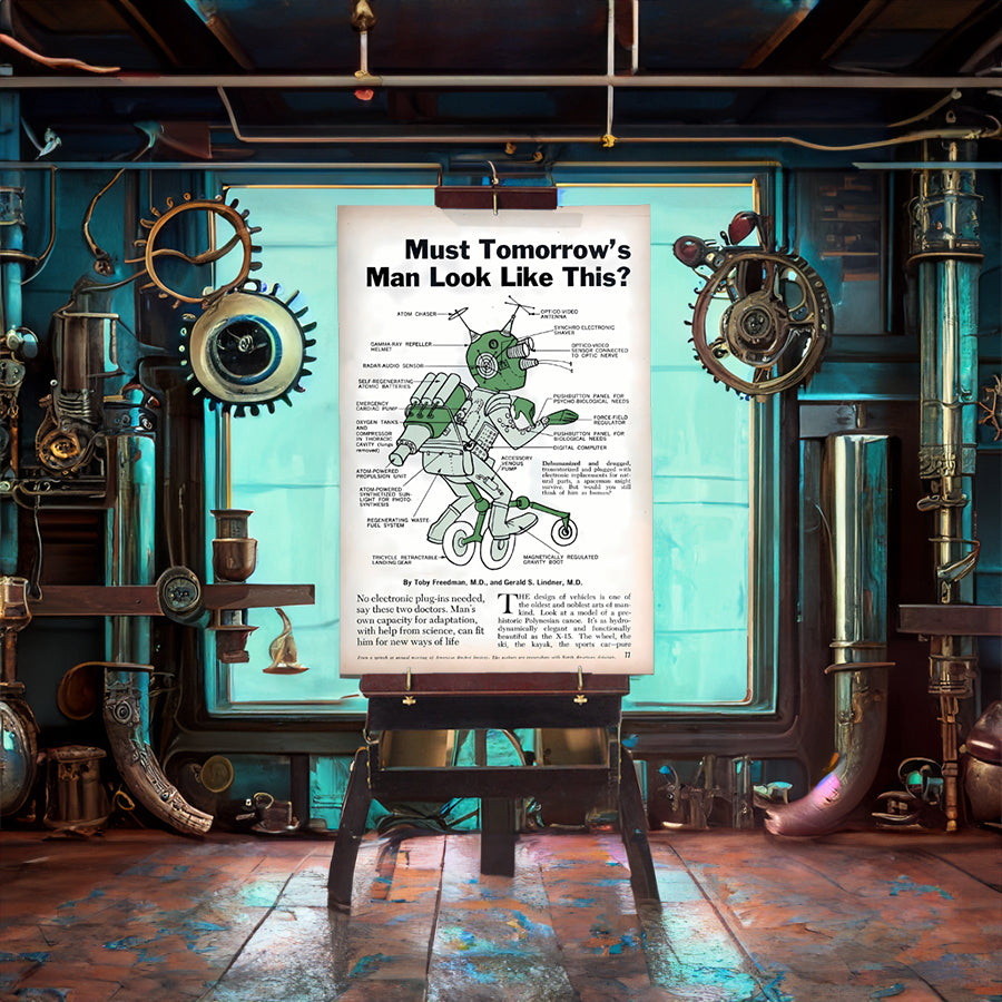 Vintage Ephemera Man of the Future Postickers™ Print